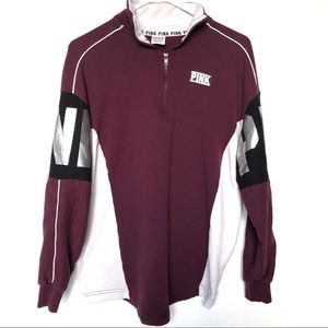 Victoria’s Secret Pink Maroon Quarter Zip Sweater
